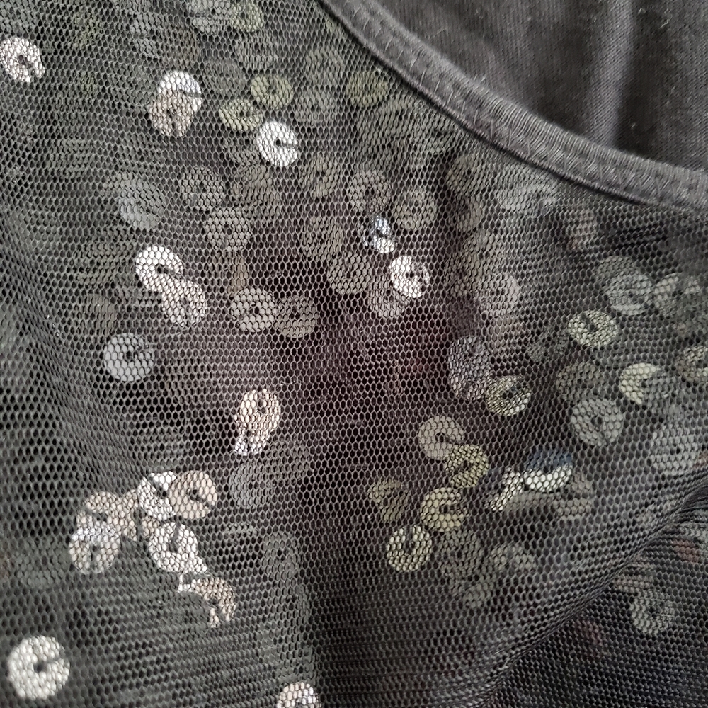 Lane Bryant 14 sequin sparkle black tank camisole - Picture 9 of 16